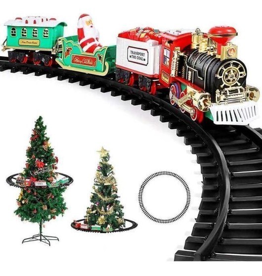 Weihnachtszug Baum Elektrozug Schlitten Weihnachtsmann Lokomotive Dekoration