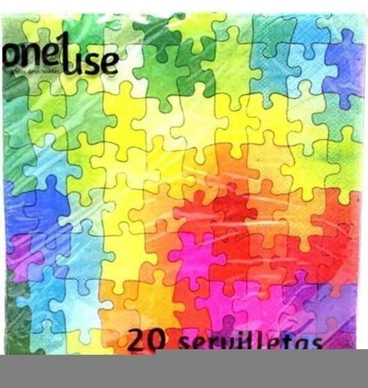 40 Stück doppellagige Puzzle-Servietten in tausend Farben 33 x 33 cm...