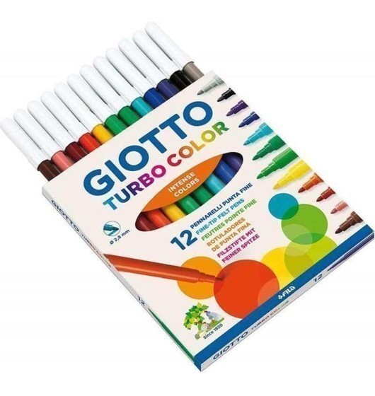 Marker Packung mit 12 Giotto Turbo Color waschbare feine Spitze 2,8 mm Schule