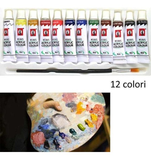 Acrylfarben 12 Tuben 6ml Farben Pinselmalerei Anfänger Schüler