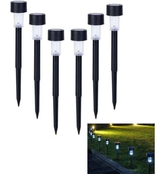 6 Gartenstrahler mit externer LED-Solarenergie-Ladespitze