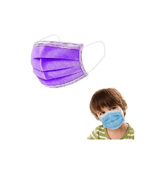 100x Typ II Masken Kinder ce zertifiziert lila Einweg Nase Mund Gesicht