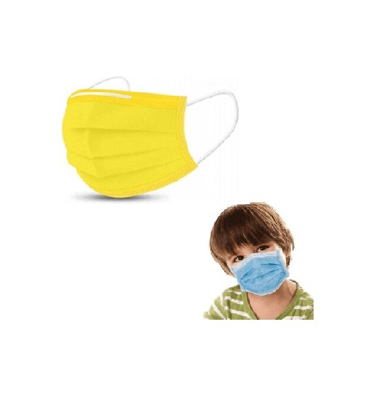 50x Typ II Masken für Kinder ce zertifiziert gelb Einweg Nase Mund Gesicht