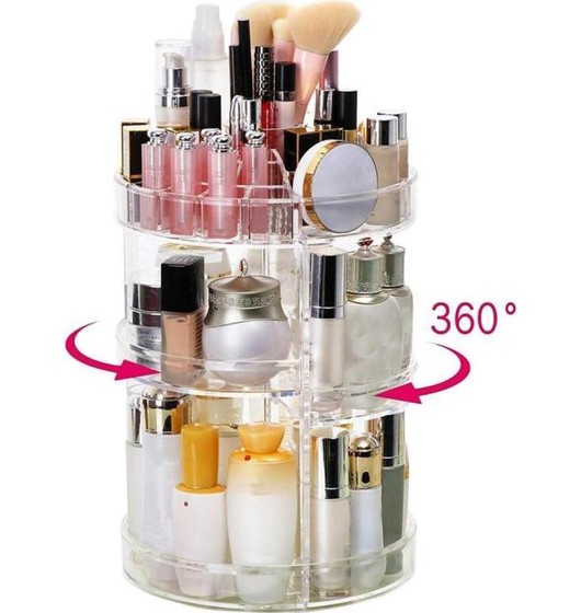 Drehbare Make-up-Organizer-Kosmetik-Makeup-Box Wimperntusche Lippenstift 18288