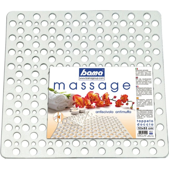 Rutschfeste quadratische Duschmatte, Badezimmerteppich, Massagelöcher, 53 x...